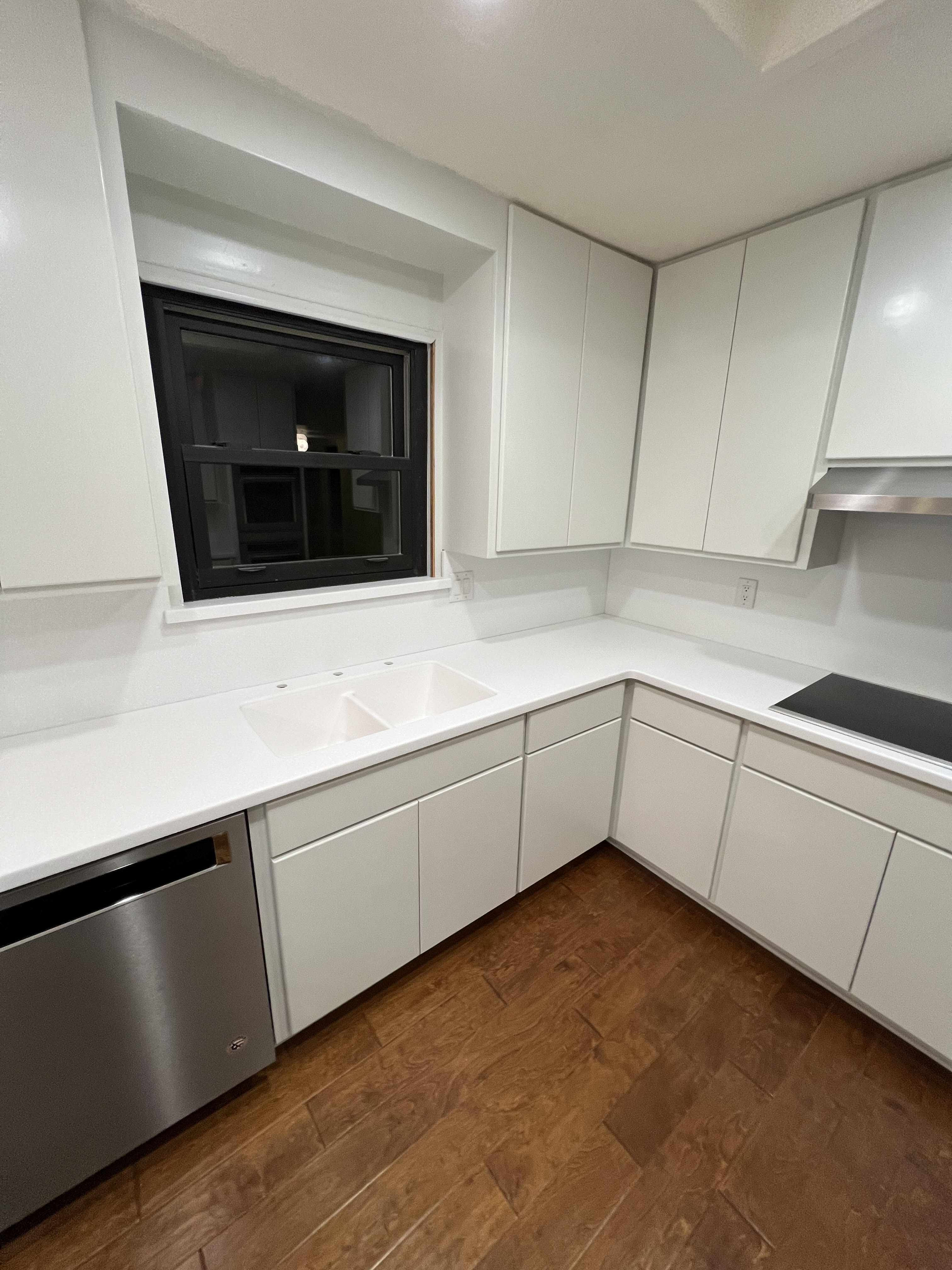 Full-Height Solid Surface Backsplash